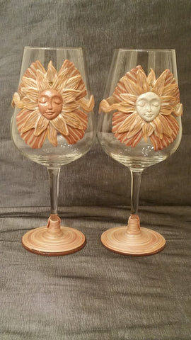 Kissing suns wine Glass set - Royal Calypso
