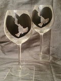Lovers Red Wine Hand Painted glasses - Royal Calypso