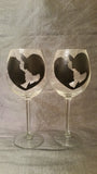 Lovers Red Wine Hand Painted glasses - Royal Calypso